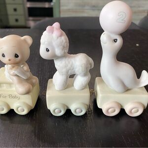 Precious Moments Cream and White Animal Train Set